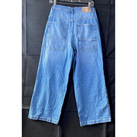 We The Free Womens Jeans Blue Denim Piper Crop Wide Leg Stretch 27 - Picture 10 of 12